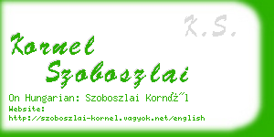 kornel szoboszlai business card